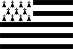 Le drapeau breton, Gwen-ha-Du, littralement Blanc et Noir, est le drapeau moderne breton (1937). Il est compos de 11 hermines et de 9 bandes noires et blanches pour les 9 vchs bretons. Le noir symbolise la langue bretonne quand le blanc reprsente le gallo.
