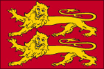 Le drapeau de la Haute Normandie est issu des armes normandes et reprsente 2 lopards d'or poss en pal.
