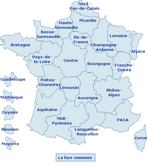Carte de France des Régions